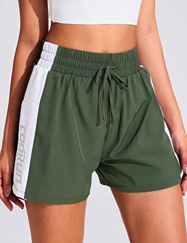 Coorun Running Short For Women 3" Athletic Sportswear Quick Dry Mid Waisted Workout Shorts Drawstring #TOP1