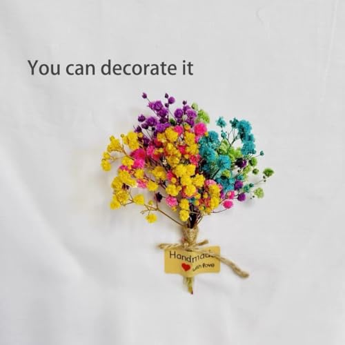 Ramo de flores secas naturales multicolor de 17.7 pulgadas miniatura 5