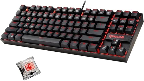 Redragon K552-2 87 Keys 60% Small Tkl Mechanical Gaming Keyboard (Black Red Led Backlit)