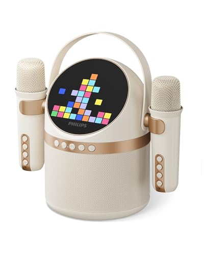 PHILIPS S2508 Portable Karaoke Machine with Microphones