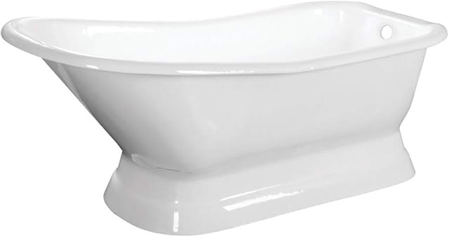 Kingston Brass VCTND663028 Aqua Eden Pedestal Tub, White