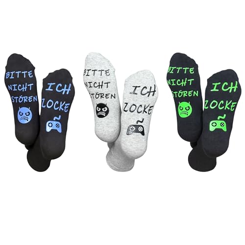 3 Paare Socken Zocken,Coole Socken,Zocker Geschenk,Geschenke für...