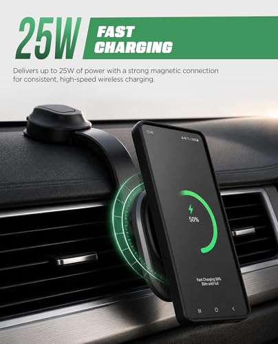 Soporte coche ventosa salpicadero con carga rápida 25W para batería baja 6
