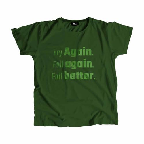 T-shirt Try Again Fail Again en vert olive, l'éloge de la résilience
