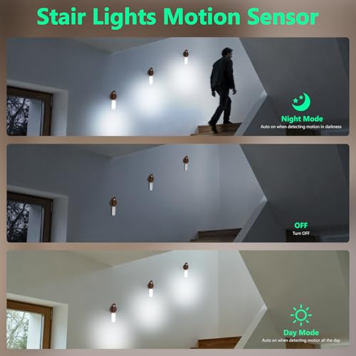 Luces de escalera con sensor Toowell nocturnas a batería para pared 3