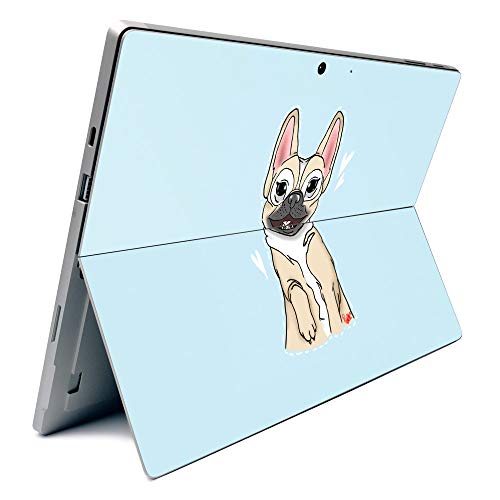 Image of MightySkins Carbon Fiber Skin for Microsoft Surface Pro 7 - Frenchie Love | Textured Carbon Fiber Finish | Easy to Apply, Remove, and Change Styles | Made in The USA