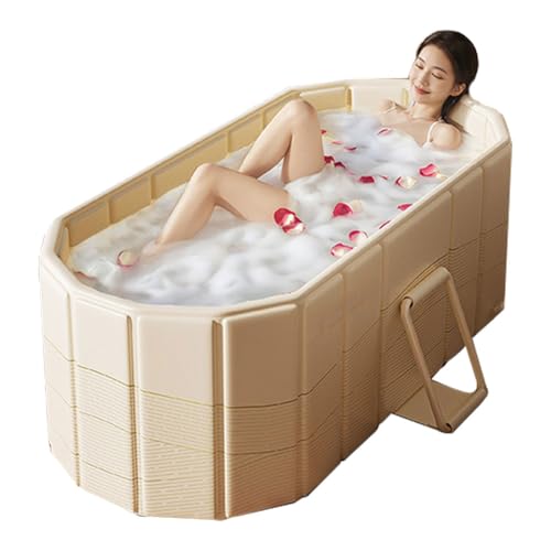 HPAMR Portable Foldable Bathtub, Foldable Kids Bathtub, Large Freestanding Bathtub for Adults, Cold Plunge Tub Freestanding Bathtub for Hot Bath Tubs, Ice Bath, Family Bathroom SPA Tub Indoor Outdoor