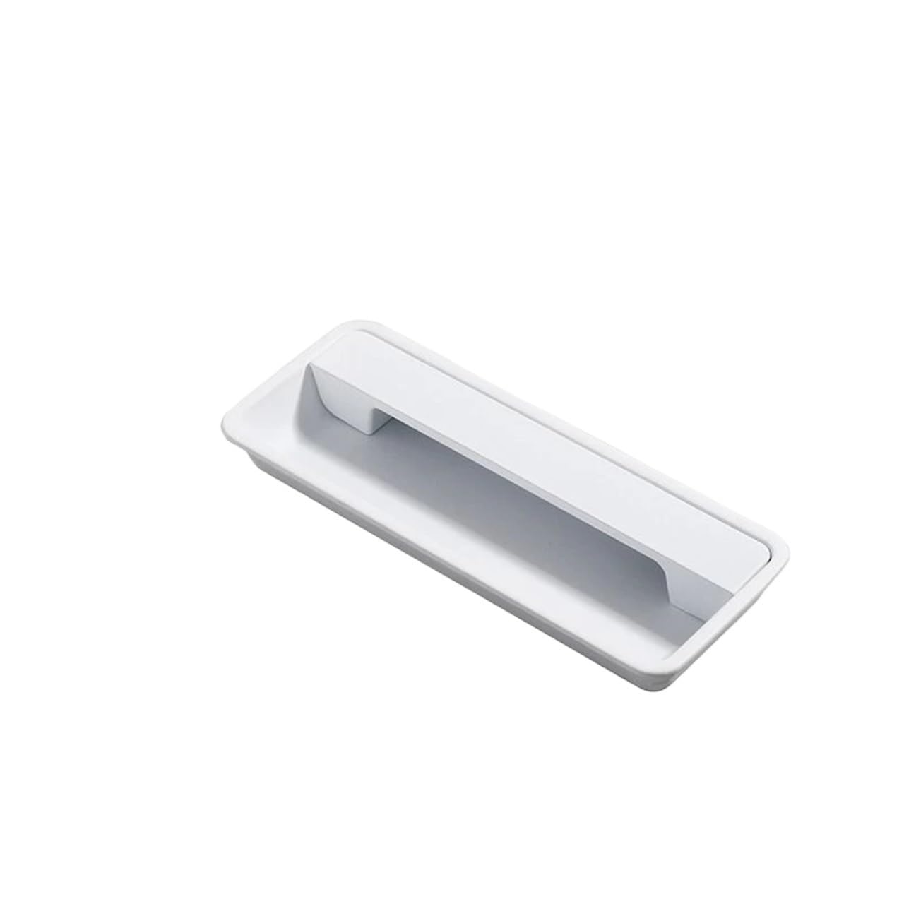 ATEUXOL Recessed Door Handles Modern Sliding Door Concealed Handle Slotted Embedded Buckle Furniture Handles Wardrobe Push Pull Hidden(Matte White 130mm)