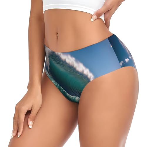 Image of Surfing Print Womens Underwear Briefs, Soft Stretchy No Show Panties Seamless Comfort Everyday Panty