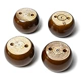 4PCS Wood Round Solid Furniture Legs Walnut Bun Feet 2inch Tall Replacement for Sofa Couch Chair...