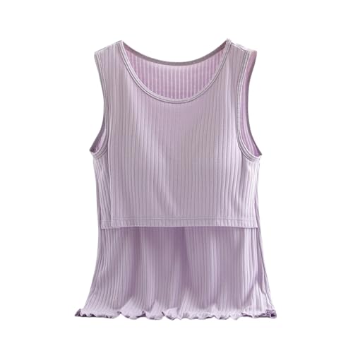ZTFYKLIN Camiseta Roja Mujer Chaleco De Lactancia con Tirantes para Embarazadas. Capa Interior Específica El como Base La Lactancia. Diseño Otoño, Invierno Y Verano. (Purple, L) Corse Rosa