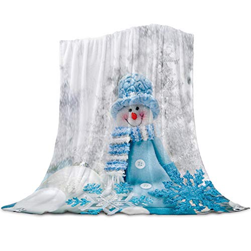 毛布 シングル ブランケット ぶらんけっと 雪だるま 人形 スノーフレーク クリスマス おしゃれ 夏用 エアコン対策 吸湿発熱 マイクロファイバー 冬用敷き毛布 フランネル 柔らかい ひざ掛け お昼寝ケット 掛け毛布 洗える もうふ フリース 軽量 薄手 100x150cm