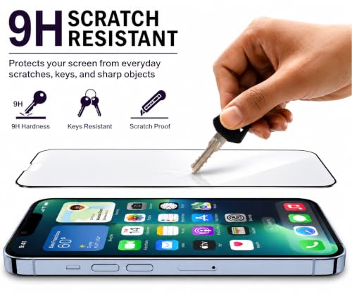 Image of Tempered Glass Screen Protector for iPhone 16e, iPhone 17e, iPhone 14, iPhone 13 Pro, iPhone 13 (6.1 Inch) | 9H Hardness | Edge-to-Edge Coverage | HD Clear | Anti-Scratch | Bubble-Free | Easy Installation | Pack Of 1