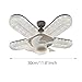 2-in-1 LED Fan Light with Crystal-Effect Shade, 3 Adjustable Fan Speeds & Dimmable Brightness, Quiet ABS Blades, Easy E27 Socket Tool-Free Installation, Space-Saving Ceiling Fan Light for Bedroom
