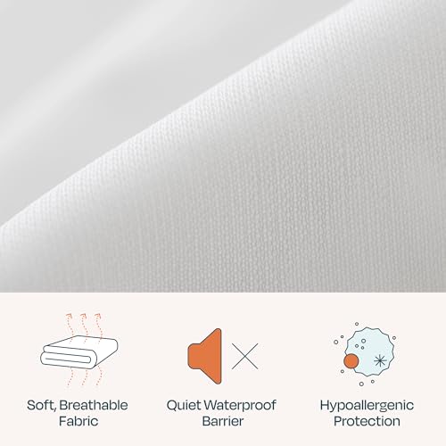 Linenspa Zippered Mattress Encasement – Twin Size Waterproof Mattress Protector – Quiet Cover & Complete protection – Dorm Room Essentials, White by Linenspa - Image 4