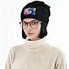 Exotic Tribe Tie Dye Style Print Thick Double Layer Slouchy Soft Beanie Hats Waffle Knit Pullover Black Hat Warm Winter Cap, Black, One size #2