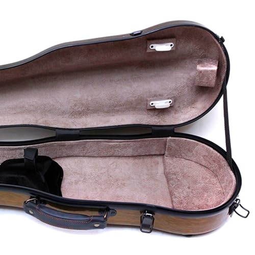 Vetimobato Dazzling Hard Shell Violin Case 4/4 Full Size Strong Light Flight Carbon Fiber Violin Box with Straps Travel Violin Case (Bronze)