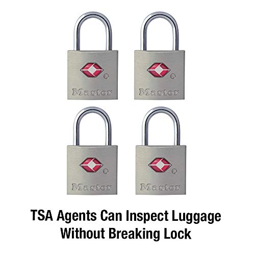 Master Lock Tsa Luggage Locks With Key, Tsa Approved Lock For Backpacks, Bags And Luggage, 4 Pack, 4683Q #TOP3