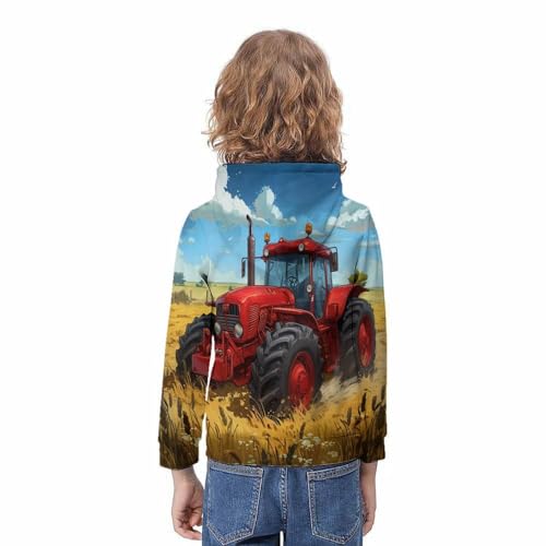 Sweat à capuche tracteur 3D pour ado pull hiver chaud 12-14 ans - 4