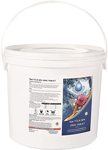 10 Kg STABILISED Chlorine Tablets 50x200g Large Dispenser Tablets Slow Release for Swimming Pools All Hot Tubs, Spas Water Pool Cleaning