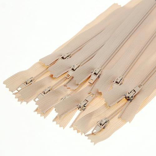 Fermetures éclair en nylon beige 61cm fermeture à glissière invisible