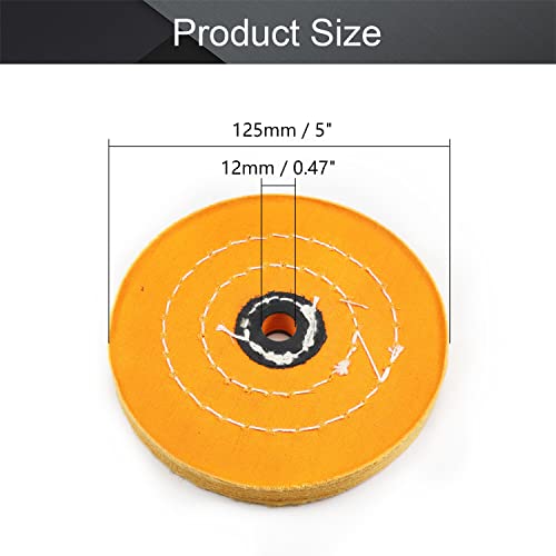 Utoolmart 5 Inch Cotton Buffing Wheel Polishing for Bench Grinder Tool 12 mm Arbor Hole 1 pcs - Thumbnail 2