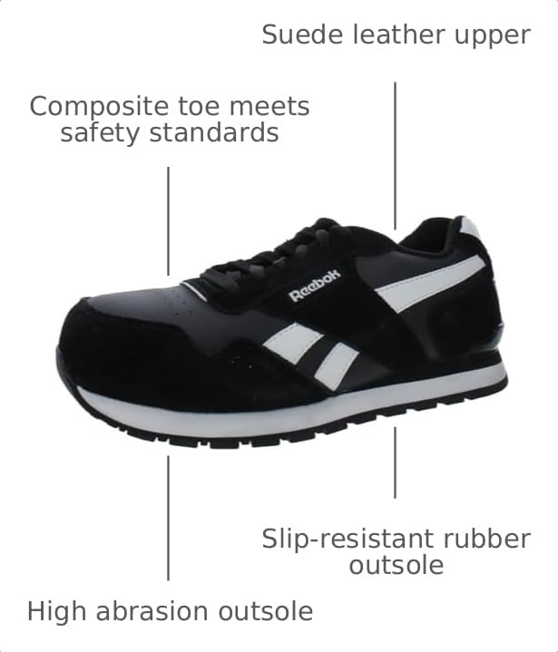 Image of Reebok Work Women's Harman Work Black and White Composite Toe Shoe