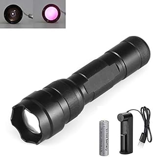 940nm IR Torch, Infrared Light Hunting Flashlight Zoomable IR Illuminator Torch with Convex Lens 1 Mode for Night Vision Hunting - To be used with Night Vision Device