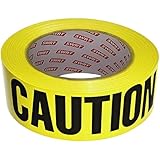 SWRT 1 Roll Premium Yellow Caution Tape, 3 Inch x 1000FT Bright Hazard Tape with Bold Black Text for Danger...