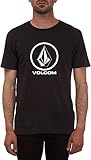 100% algodón orgánico. Volcom Circlestone BSC SS Camiseta, Hombre, Negro, S