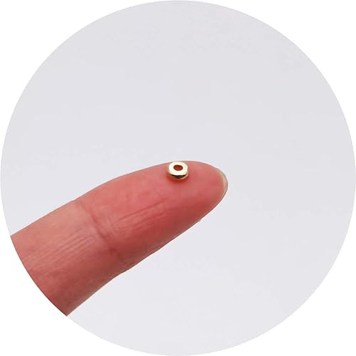 Miniatura 3 de INSPIRELLE 100 cuentas Heishi de 0.157 in de larga duración de disco de latón Rondelle de cuentas espaciadoras chapadas en oro pálido de forma