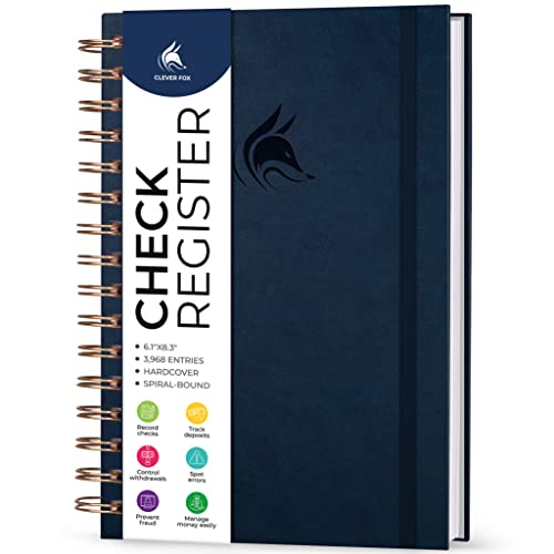 Clever Fox Check Register for Personal Checkbook – Checking Book Register – Checkbook Register – Accounting Ledger Book – 3968 Entry Lines, 6.1