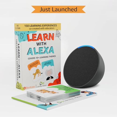 Amazon Echo Pop (Black) combo for your Kids aged 4+ years with Alexa Activity Kit | Helps in interactive learning, stories, rhymes & hands-free fun... - Image 2