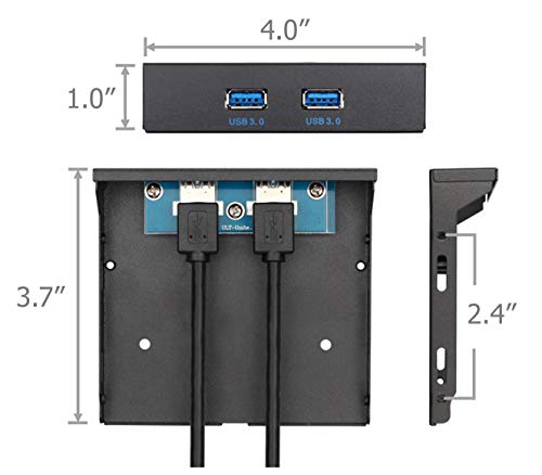 image for Excelity 2 Ports USB 3.0 Front Panel Floppy Disk Bay 20 Pin Hub Bracke