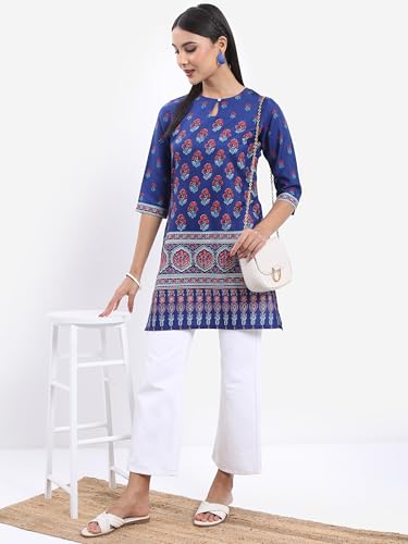 Image of Vishudh Women's Short Kurta | Regular Fit | Trendy Ethnic Top for Fashion Comfort