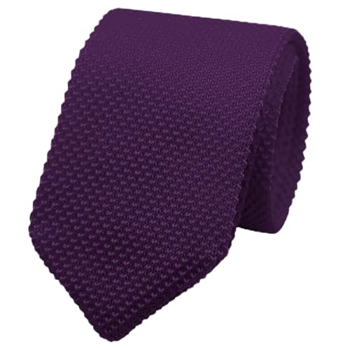 Image of Mantieqingway Pointed Knit Ties for Men Pure Color 2.76'' Skinny Neck Tie Formal Business Knitted Tie for Daily Wedding Party