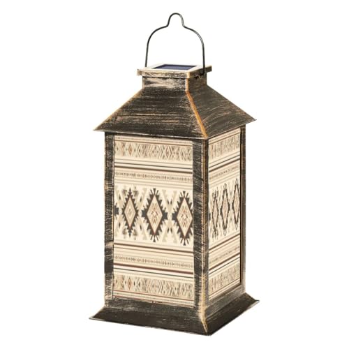 Solar Lanterns Southwest Aztec geometric Native American Mexican Navajo tribal ethnic Outdoor Waterproof Hanging Solar Light Outside Lights for Patio Yard House Lawn Decor Birthday Gifts for Women Mom