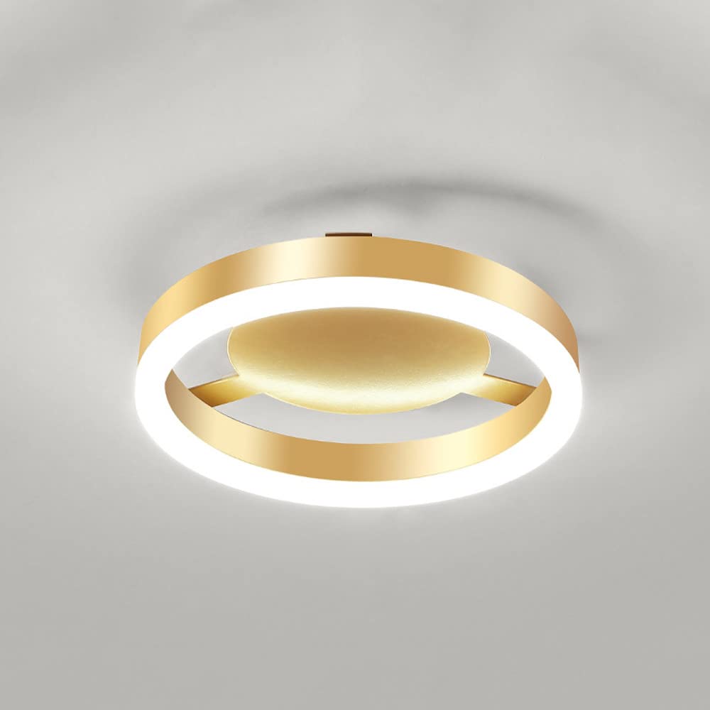 Plafonniers semi-encastrés 10W LED or et lustre suspendu rond pour chambre 6000K