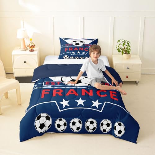 Image of Feelyou Football Soccer Comforter Set Twin Size Bedding Set