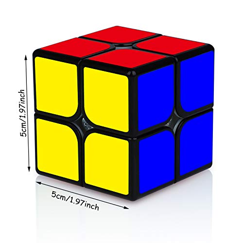 JQGO Magic Cube 2x2 Speed Cube, Magico Original 2x2x2 Profesional Speed Cube Niños Juguetes Educativos, Negro