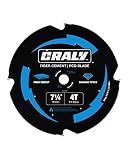 CRALY 7-1/4 Inch 4 Teeth Hardie Fiber Cement Circular Saw Blade, 5/8 Inch Arbor, Thin Kerf, Black Ic