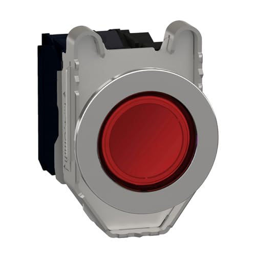 Pulsador flush luminoso rojo LED 120V con contactos 1NA 1NC