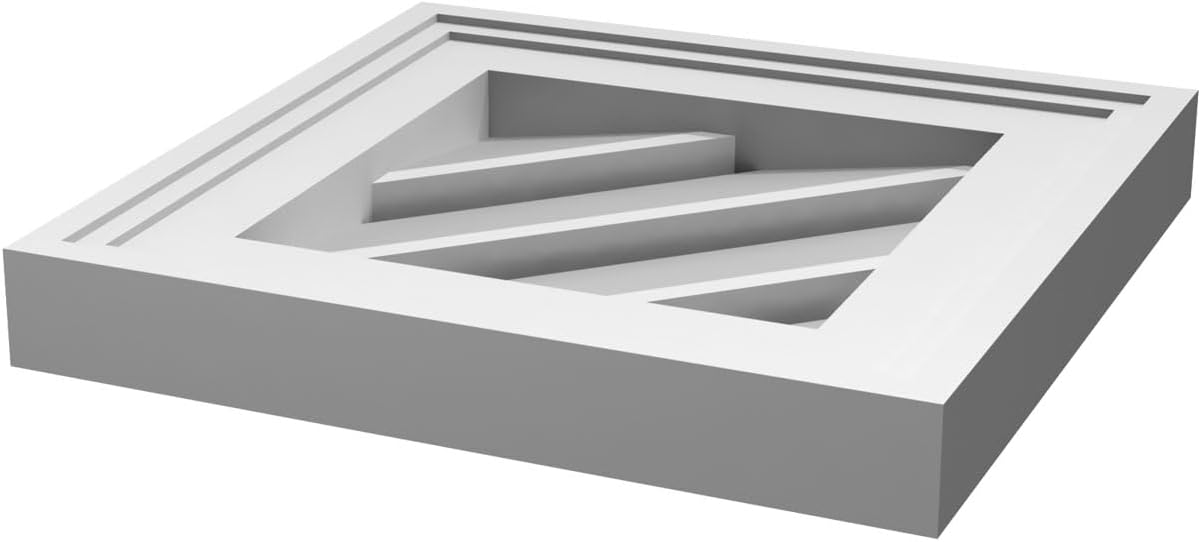 16"W x 16"H Diamond Surface Mount PVC Gable Vent: Functional, w/ 2"W x 1-1/2"P Brickmould Frame