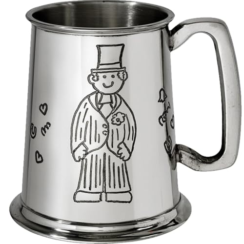 Jarro de peltre de 1 pinta para noches de cerveza en casa 3