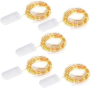 JINBOSHI 5 PCS LED Fairy String Lights Battery Operated, 2m 20 LED Copper Wire Bottle Light, Outdoor Garden Decor, Indoor Wedding Party Bedroom Decorations (5)