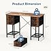 DUMOS Computer Desk 47 Inch with 4 Drawers Home Office Table with Mesh Shelf for Work Study Writing Gaming Storage Furniture for Bedroom, Rustic Brown