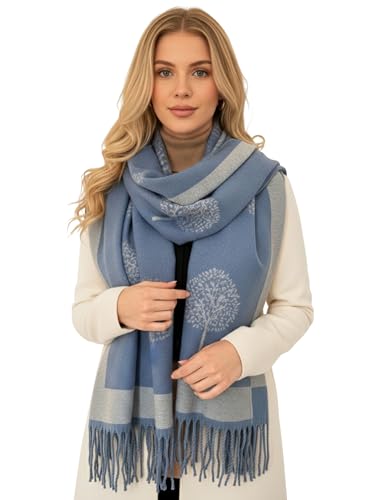 Cashmere Mulberry Tree Blanket Scarf - Reversible Scarf Wome