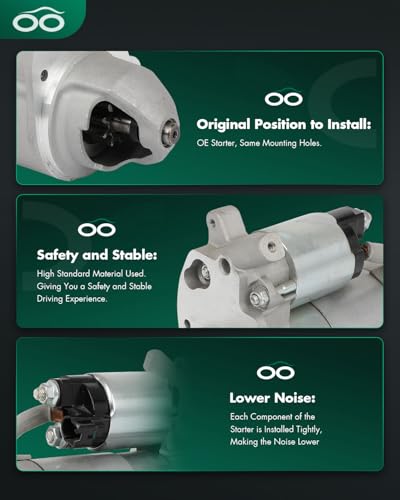 Image of SCITOO Starter Motor fit for Lexus for GS460 4.6L 2008-2011,for Lexus for IS F 5.0L 2008-2014,for Lexus for LS460 4.6L 2007-2012 2015-2017 Replacement Starter 19044