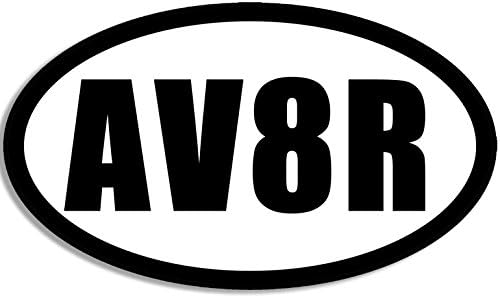 Oval AV8R Aviator Sticker (Decal Flying Pilot Fly) (3 x 5 inch)