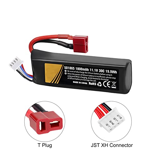 11.1V Lipo Battery Airsoft Batteries 30C 1800Mah 3S Rechargeable Battery With T-Plug Deans & Jst Xh Connector For Airsoft Guns Airsoft Rifle Model Splatrball Hobby Guns Universal Battery 11.1V #TOP2